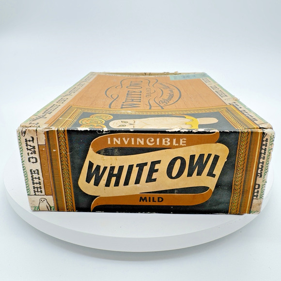 Vintage WHITE OWL Cigar Box Invincible 10 Cents Factory Number 204 Empty Prop - Picture 4 of 16
